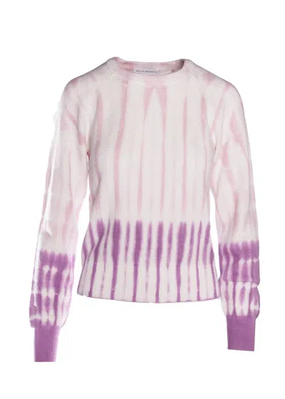 White + Warren Cotton Dip Dye Crew Neck In Confection In Pink