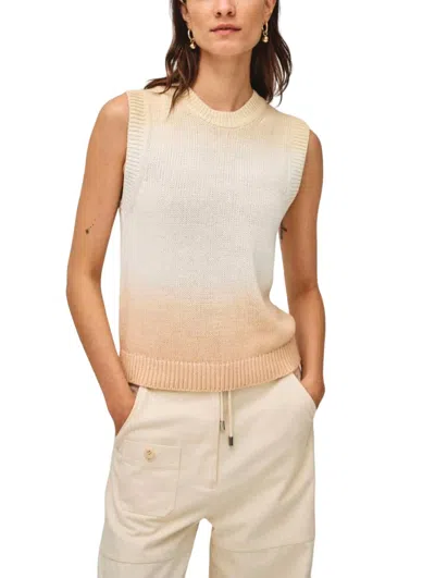 White + Warren Cotton Linen Dip Dye Shell In Neutral Combo In Multi