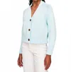 White + Warren Cotton Rope Button Cardigan In Aqua Cord In Brown