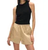 White + Warren Cotton Slub Rib Trim Tank Top In Black In Black