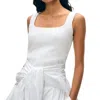 White + Warren Superfine Organic Cotton Tank Top In White