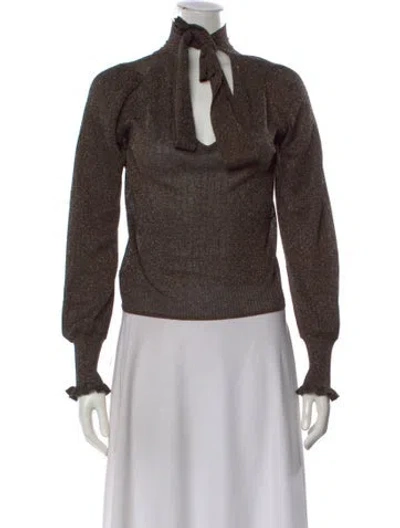 Pre-owned White + Warren Cowl Neck Sweater In Brown