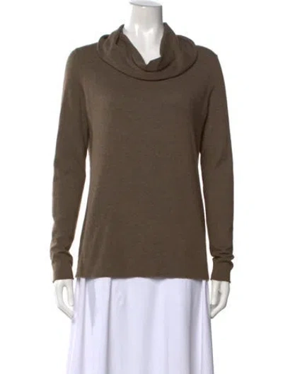 Pre-owned White + Warren Cowl Neck Sweater In Brown