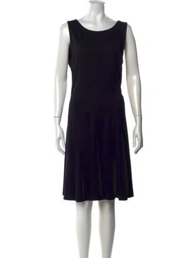 Pre-owned White + Warren Crew Neck Knee-length Dress In Black