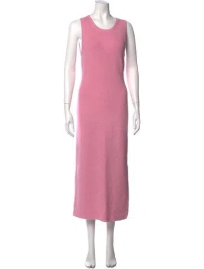 Pre-owned White + Warren Crew Neck Long Dress In Pink