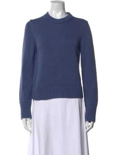 Pre-owned White + Warren Crew Neck Long Sleeve Sweatshirt In Blue