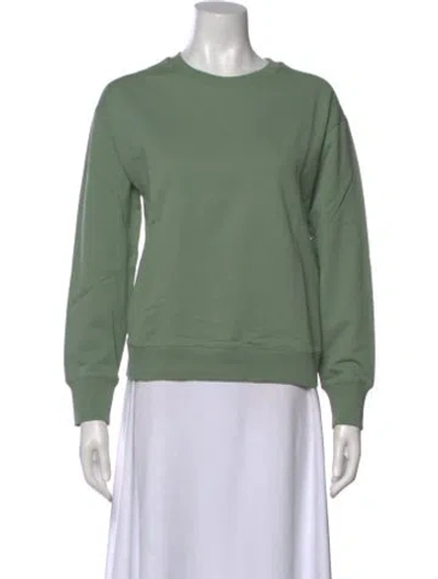 Pre-owned White + Warren Crew Neck Long Sleeve Sweatshirt In Green