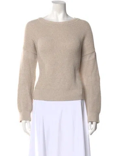 Pre-owned White + Warren Crew Neck Long Sleeve Sweatshirt In Neutral