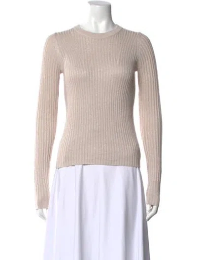 Pre-owned White + Warren Crew Neck Long Sleeve Top In Neutrals