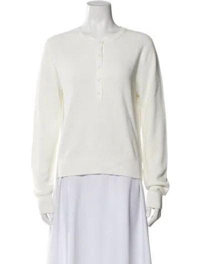Pre-owned White + Warren Crew Neck Long Sleeve Top W/ Tags In Neutral