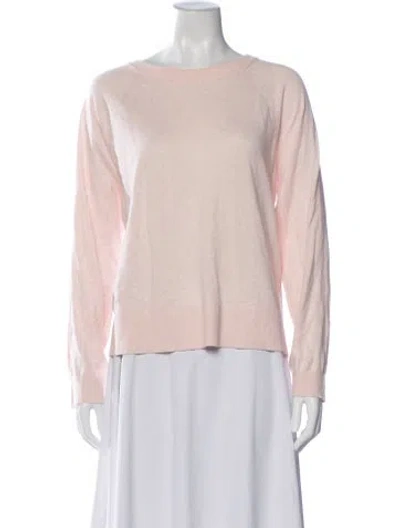 Pre-owned White + Warren Crew Neck Long Sleeve Top W/ Tags In Pink