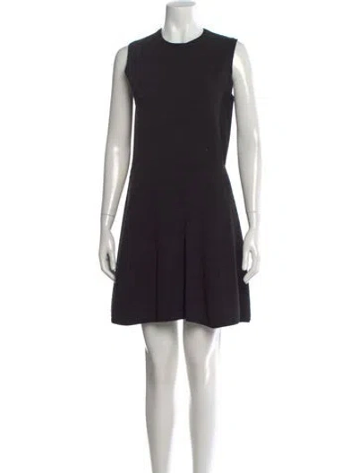 Pre-owned White + Warren Crew Neck Mini Dress In Black