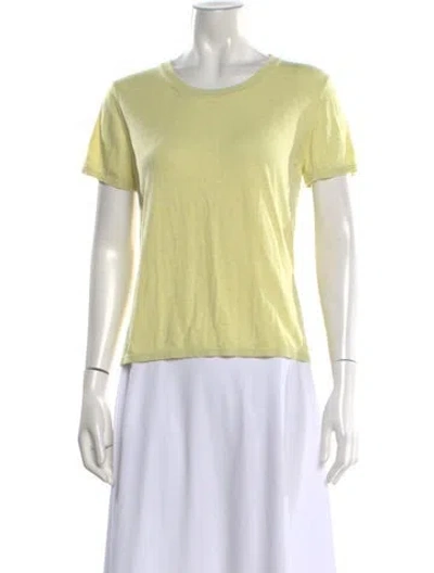 Pre-owned White + Warren Crew Neck Short Sleeve T-shirt In Yellow