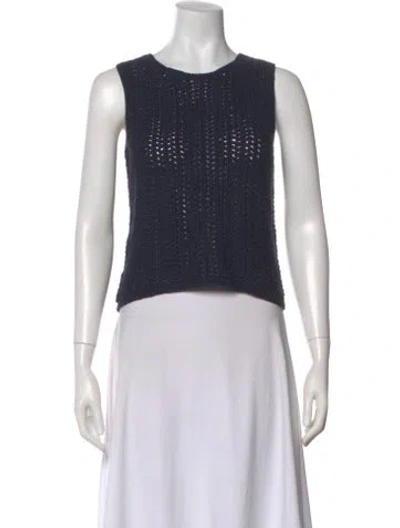 Pre-owned White + Warren Crew Neck Sleeveless Top In Gray
