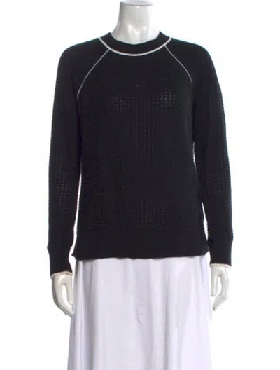 Pre-owned White + Warren Crew Neck Sweater In Black