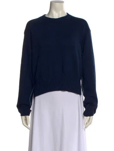 Pre-owned White + Warren Crew Neck Sweater In Blue