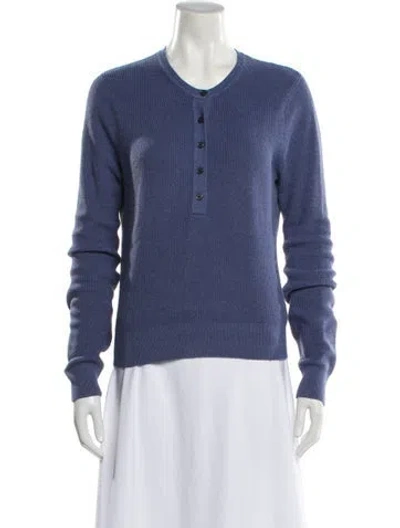 Pre-owned White + Warren Crew Neck Sweater In Blue