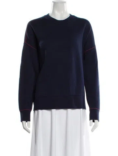 Pre-owned White + Warren Crew Neck Sweater In Blue