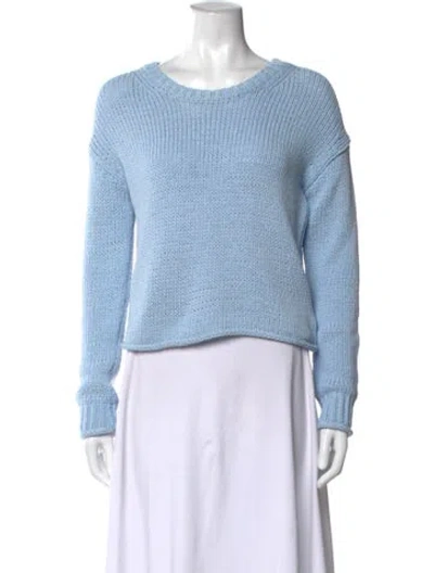 Pre-owned White + Warren Crew Neck Sweater In Blue