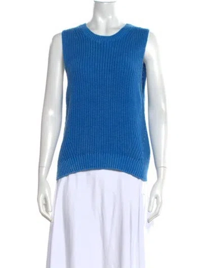 Pre-owned White + Warren Crew Neck Sweater In Blue