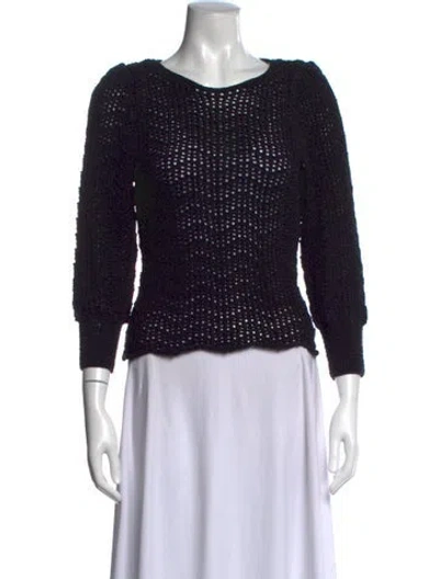 Pre-owned White + Warren Crew Neck Sweater In Blue