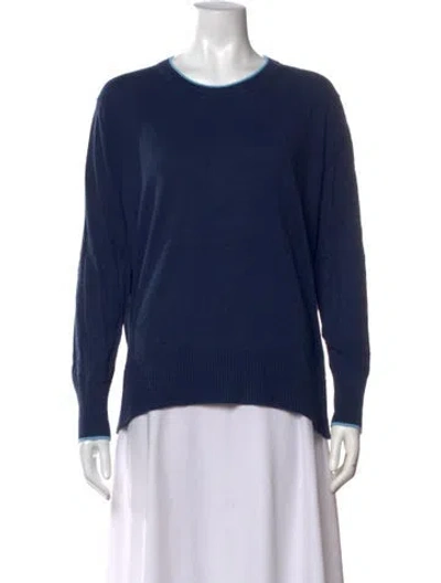 Pre-owned White + Warren Crew Neck Sweater In Blue