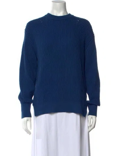 Pre-owned White + Warren Crew Neck Sweater In Blue