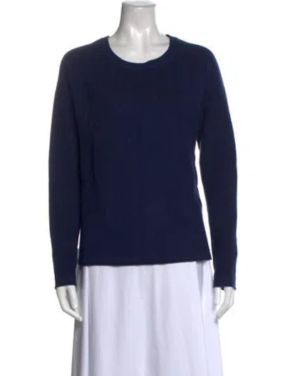 Pre-owned White + Warren Crew Neck Sweater In Blue