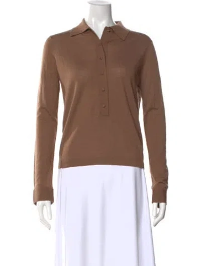 Pre-owned White + Warren Crew Neck Sweater In Brown