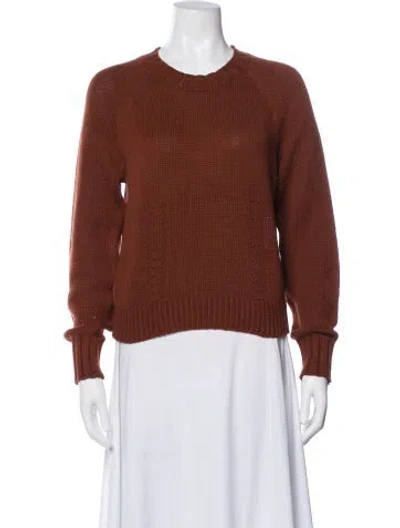 Pre-owned White + Warren Crew Neck Sweater In Brown