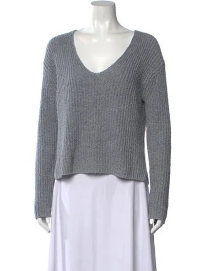 Pre-owned White + Warren Crew Neck Sweater In Gray