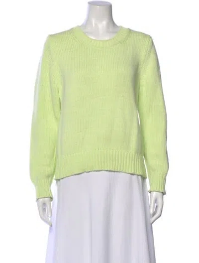 Pre-owned White + Warren Crew Neck Sweater In Green