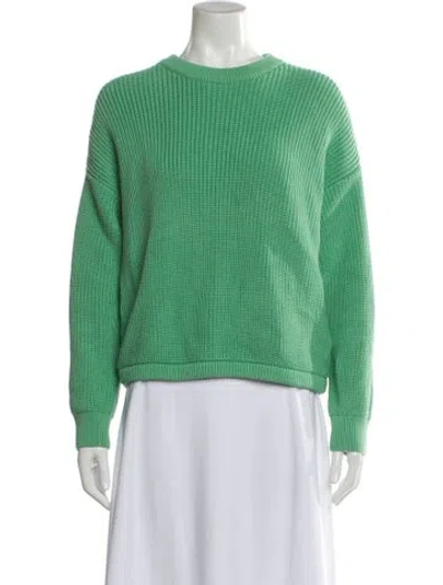 Pre-owned White + Warren Crew Neck Sweater In Green