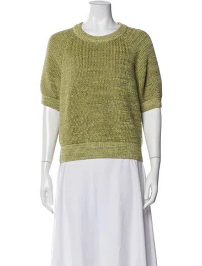Pre-owned White + Warren Crew Neck Sweater In Green