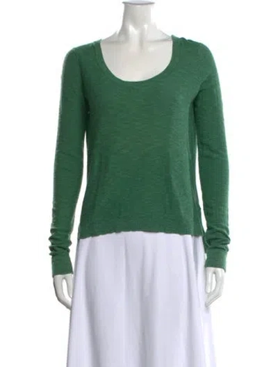 Pre-owned White + Warren Crew Neck Sweater In Green