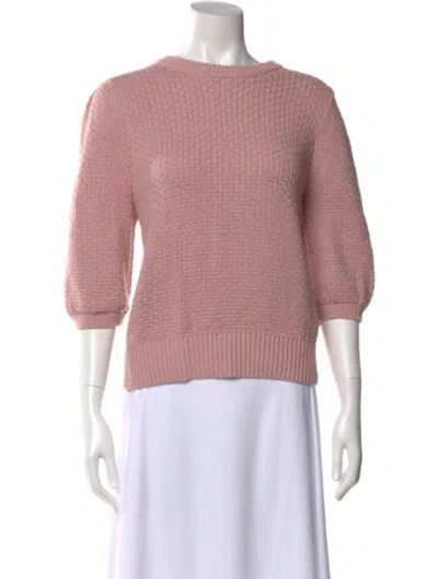 Pre-owned White + Warren Crew Neck Sweater In Pink