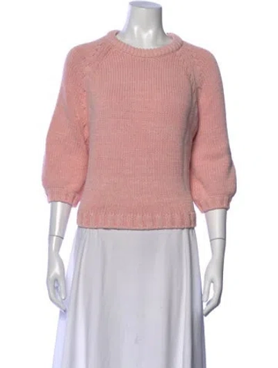 Pre-owned White + Warren Crew Neck Sweater In Pink