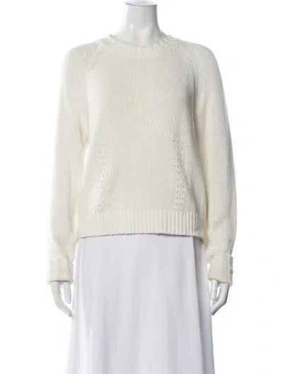 Pre-owned White + Warren Crew Neck Sweater In White