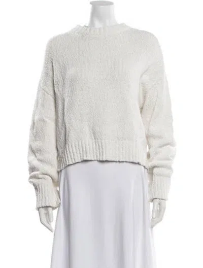 Pre-owned White + Warren Crew Neck Sweater In White