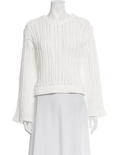 Pre-owned White + Warren Crew Neck Sweater In White
