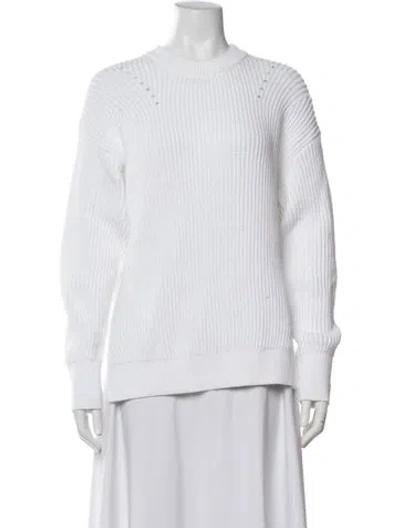Pre-owned White + Warren Crew Neck Sweater In White