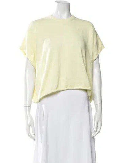 Pre-owned White + Warren Crew Neck Sweater In Yellow