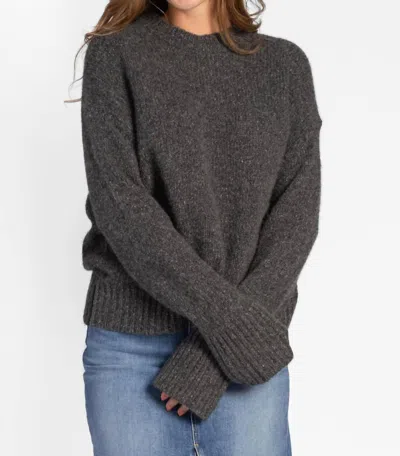 White + Warren Donegal Easy Crewneck Sweater In Speckled Charcoal In Multi
