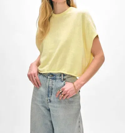 White + Warren Easy Short Sleeve Tshirt In Lemon Sorbet In Yellow