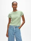 White + Warren Fine Cotton Baby T-shirt In Cool Sage/white In Cool Sage/white