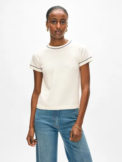 White + Warren Fine Cotton Baby T-shirt In White/deep Wave