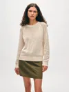 White + Warren Fine Cotton Bouclé Mesh Sweatshirt In Ivory