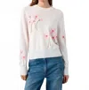White + Warren Floral Embroidered Crewneck Tee In Soft White In White