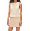 White + Warren Hand Crocheted Lofty Cotton Tank Top In Ivory In Multi