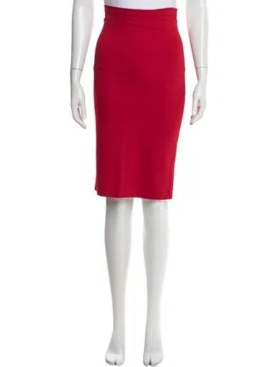 Pre-owned White + Warren Knee-length Skirt In Red